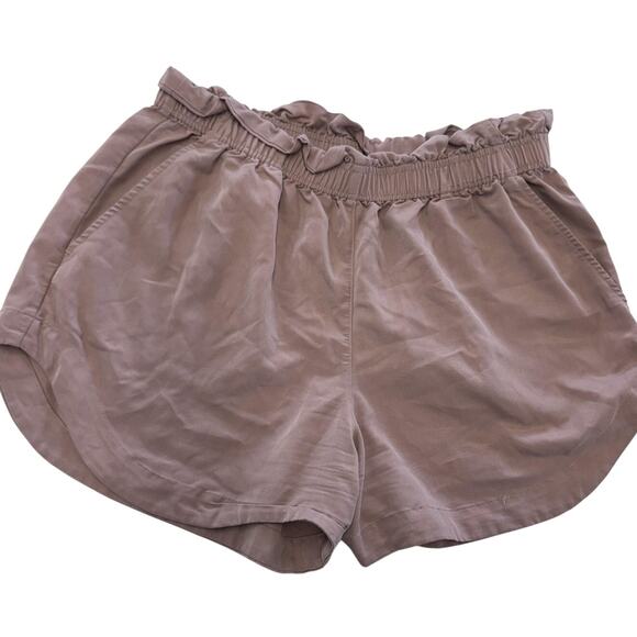 Varley Shorts Womens Medium Mauve Pink Jonas Paperbag EcoCosy Sorona Pull On - Picture 2 of 12